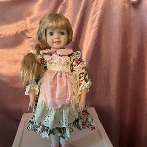Floral Dress Doll with Blonde Hair